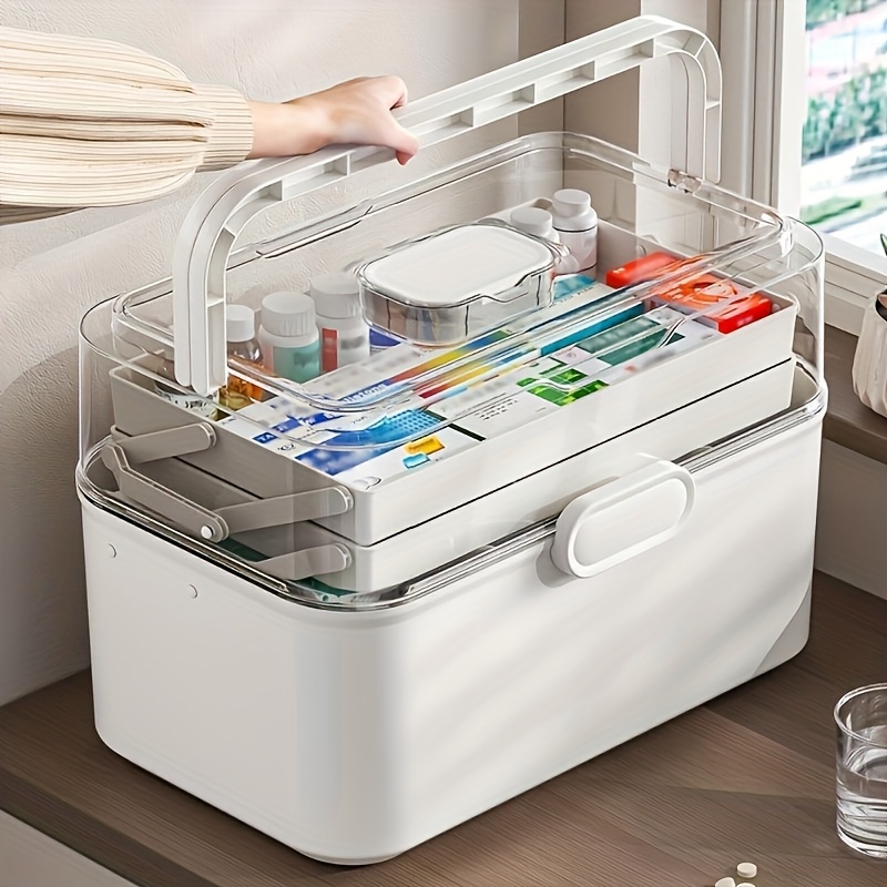 Kitchen Appliances Cabinet - Large Capacity Clear Lid Medicine Storage