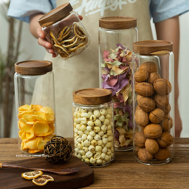 Wood Lid Glass Airtight Canist - đánh giá và giá Kitchen Appliances Manufacturers