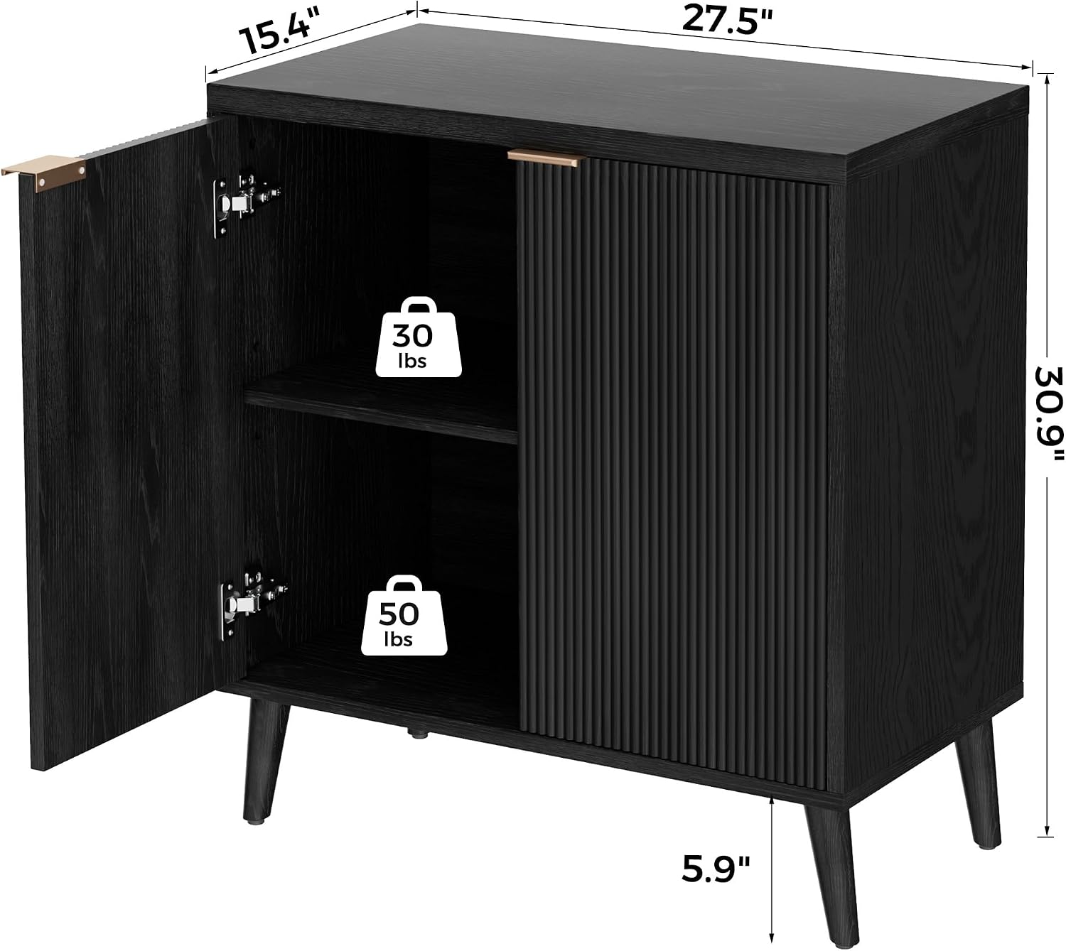 Fluted Buffet Cabinet With Sto - đánh giá và giá Kitchen Appliances Cabinet