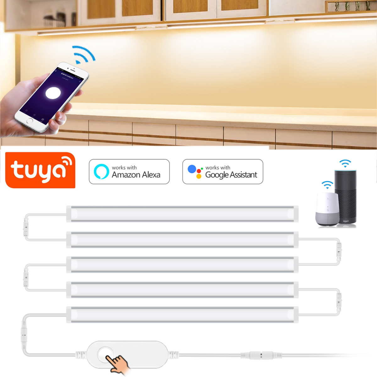 1-5 Pcs Kitchen Tuya Smart LED - đánh giá và giá Kitchen Appliances Cabinet