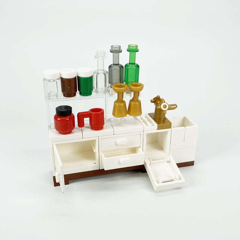 MOC block creative toys kitche - đánh giá và giá Kitchen Appliances Cabinet